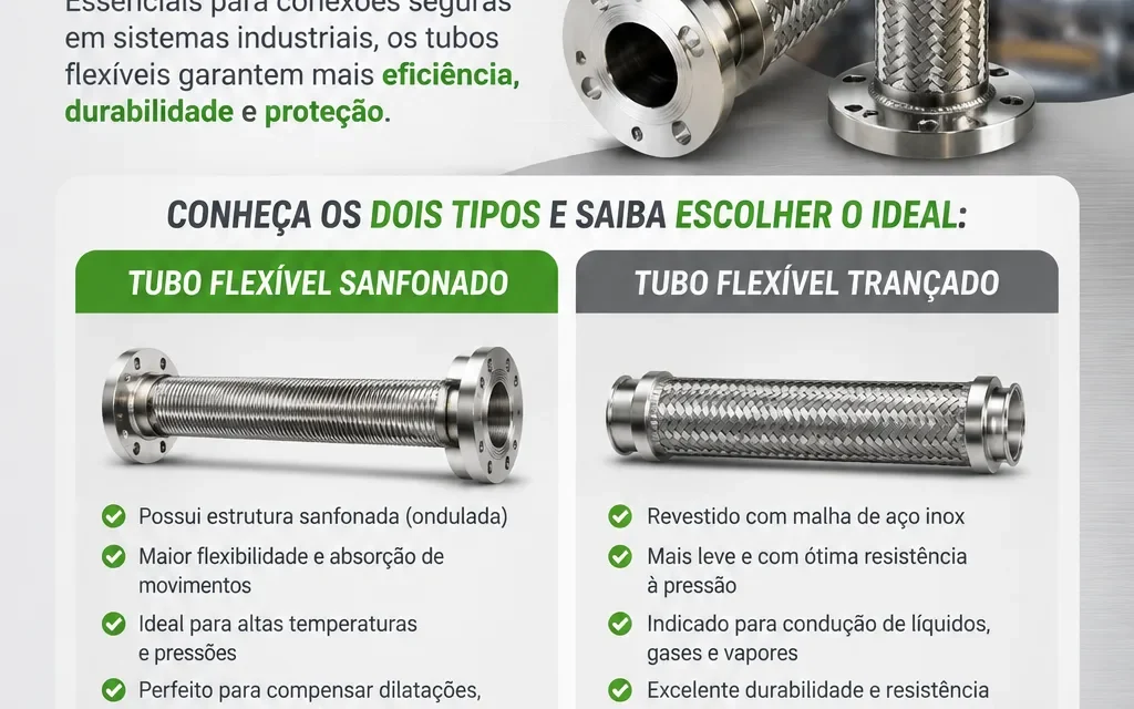Tubo sanfonado inox ou tubo flexível liso: como escolher