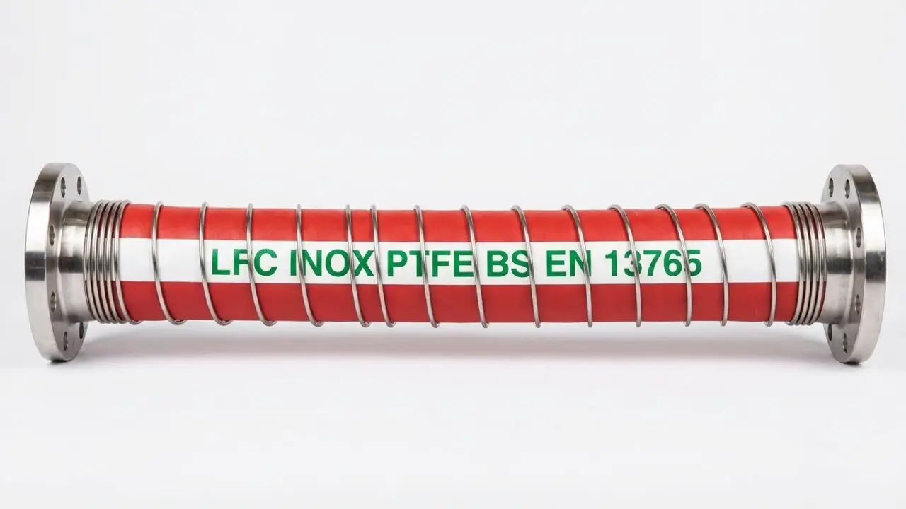 Mangueira Composta PTFE da LFC Inox para transferência de produtos químicos.